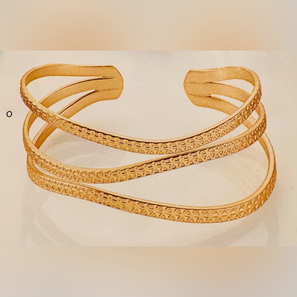 Lia Sophia “Trance” Gold Cuff Bracelet Adjustable